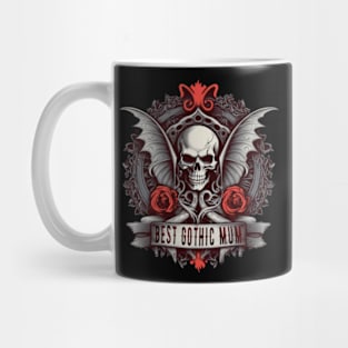 Best Gothic Mum Goth style, Skull with wings Mug